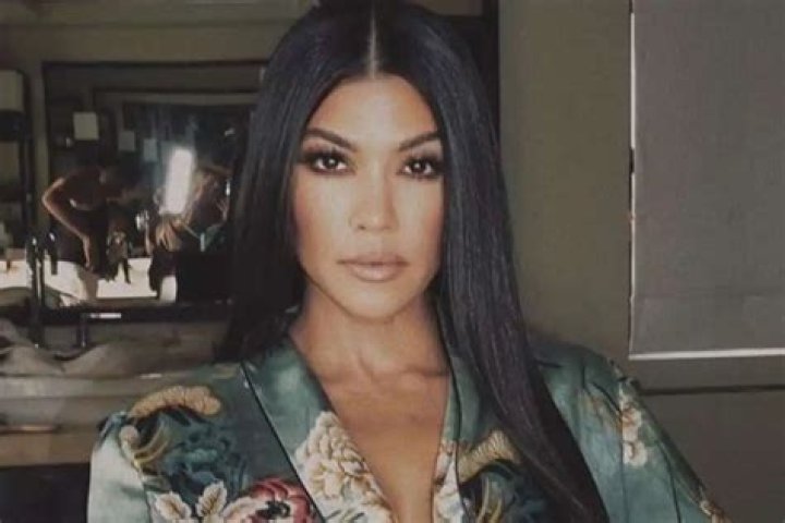 Kourtney Kardashian Is A Classic Beauty In Pale Blue Suit